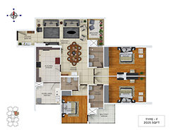 Floor Plans of gold tower palarivattom