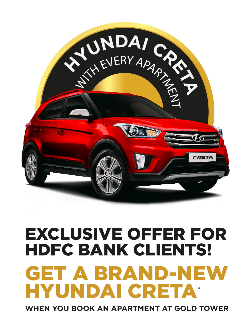 Image of offer details | get a brand new hyundai creta | when u book an apartment in gold tower