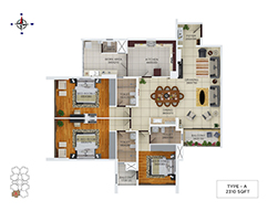 Floor Plans of gold tower kochi