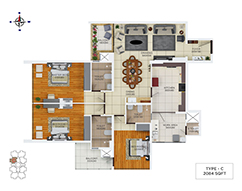 Floor Plans of gold tower palarivattom