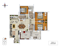 Floor Plans of gold tower palarivattom